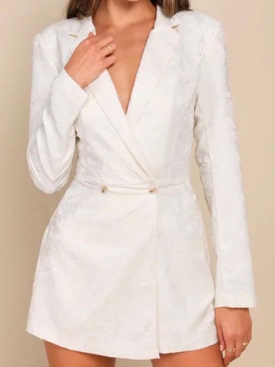 Lulus Dresses & Skirts - Textured Double-Breasted  Blazer Romper